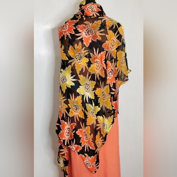 LARGE CHIFFON FAUX JACQUARD WRAP - Picture 5 of 7